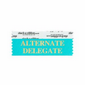 Alternate Delegate Jewel Blue Award Ribbon w/ Gold Foil Imprint (4"x1 5/8")